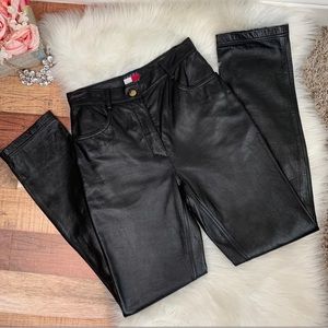 Vintage Tommy Hilfiger Black Leather Pants 4P